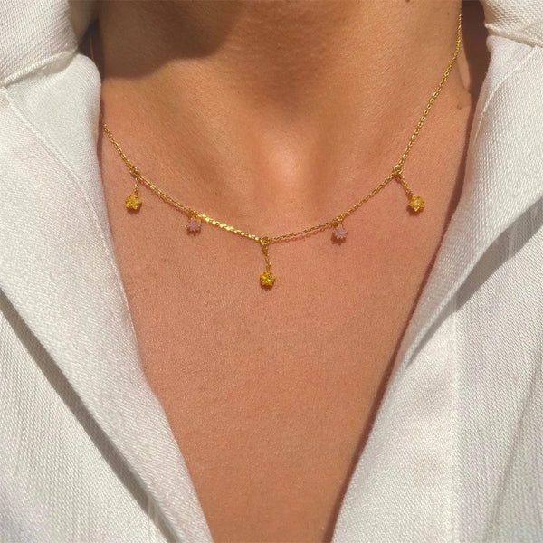 18K Gold Plated Starry Charm Necklace