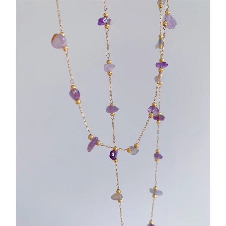 18K Gold Plated Amethyst Necklace