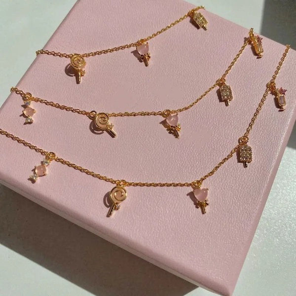 18K Gold Plated Candy Charm Necklace