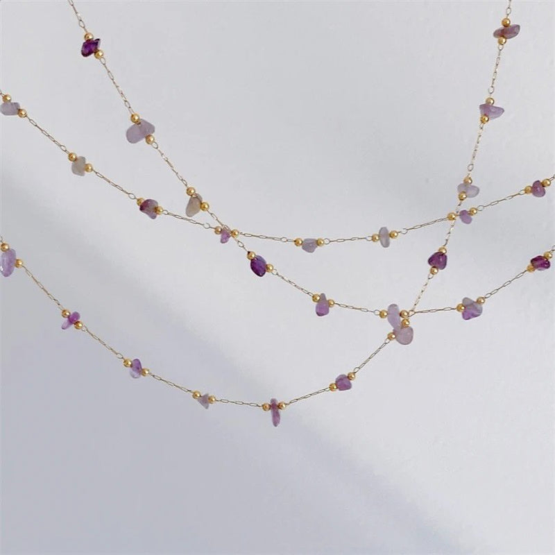 18K Gold Plated Amethyst Necklace