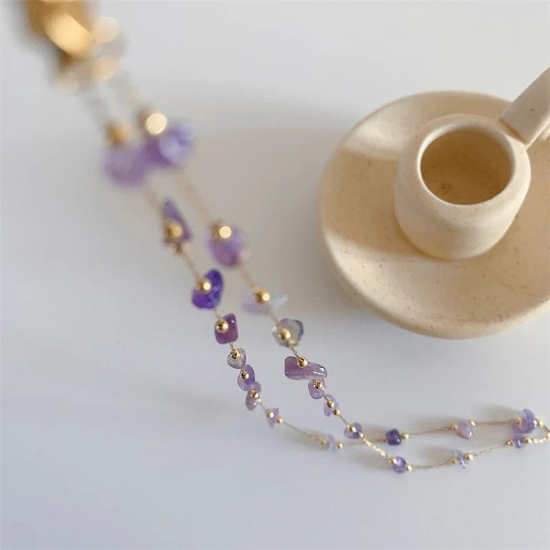 18K Gold Plated Amethyst Necklace