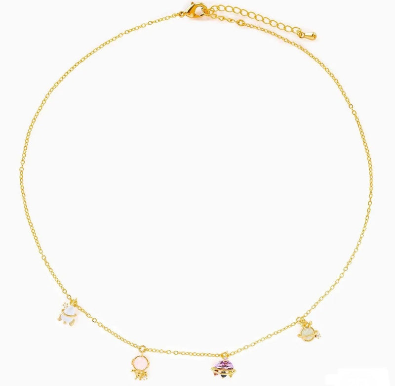 18K Gold Plated Astro Charm Necklace