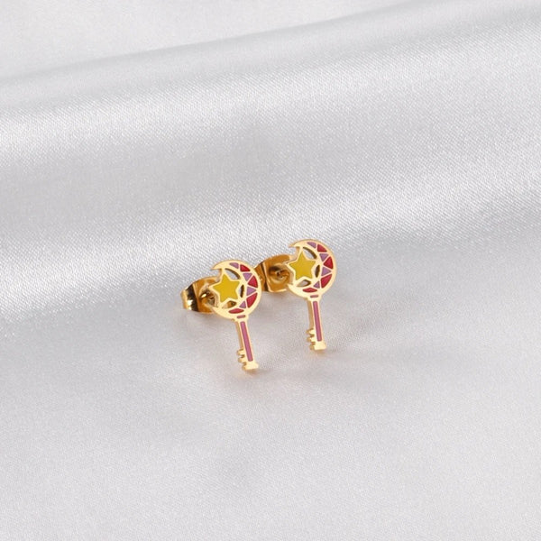 18K Gold Plated Magic Wand Studs