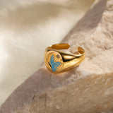 18K Gold Plated Butterfly Stamp Ring