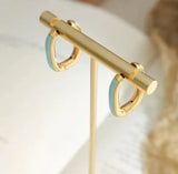 18k Gold Plated Pastel Green Hoops