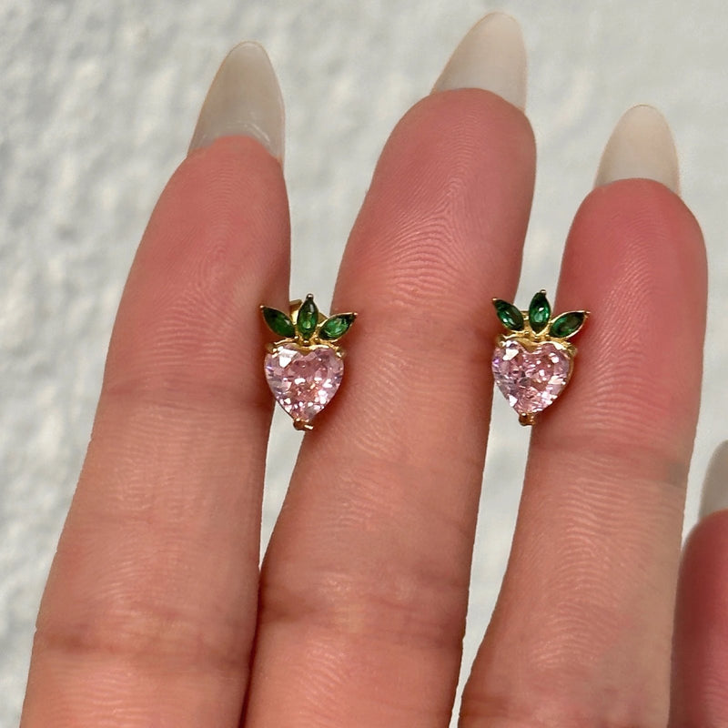 18k Gold Plated Dainty Strawberry Studs