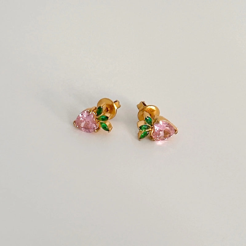 18k Gold Plated Dainty Strawberry Studs