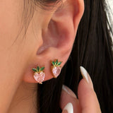 18k Gold Plated Dainty Strawberry Studs