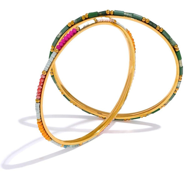 18K Gold Plated Colourful Bangles