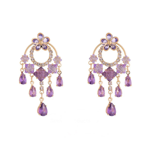 Purple Chandelier Danglers