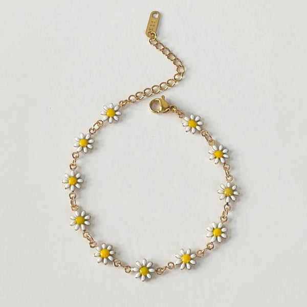 18K Gold Plated Daisy Bracelet