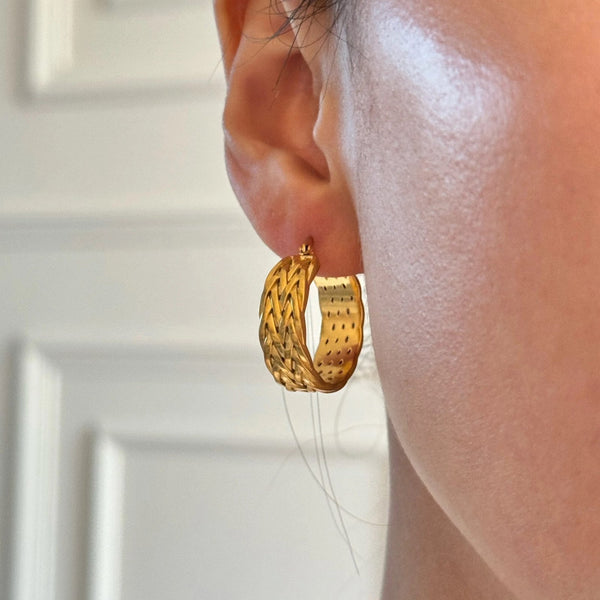 18K Gold Plated Braided Hoops