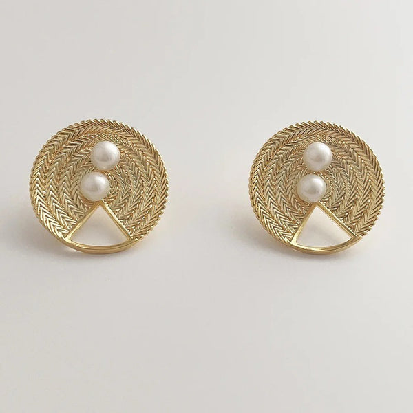 Woven Pearl Studs