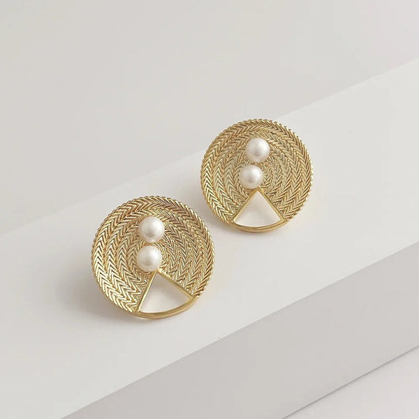 Woven Pearl Studs