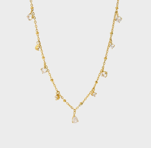 18K Gold Plated Mira Necklace (White)