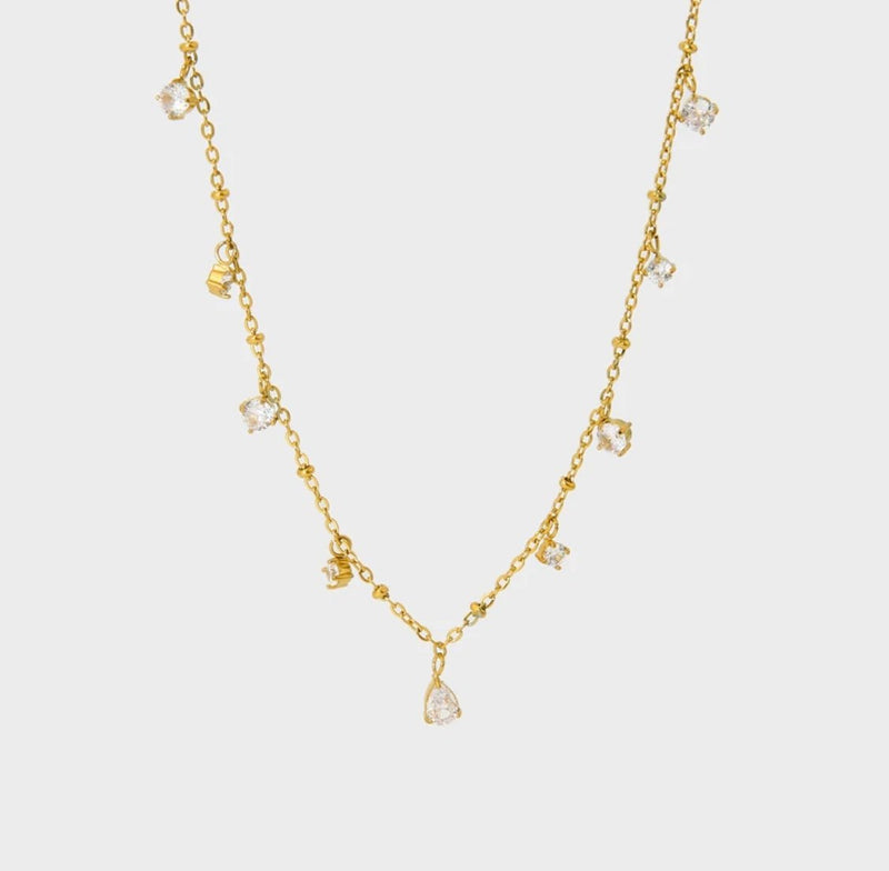 18K Gold Plated Mira Necklace (White)