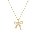 Studded Bow Necklace