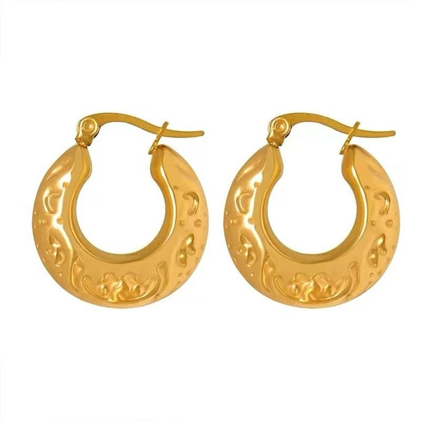 18K Gold Plated Vintage Hoops