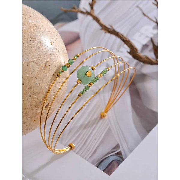 18K Gold Plated Aventurine Featherlight Bracelet