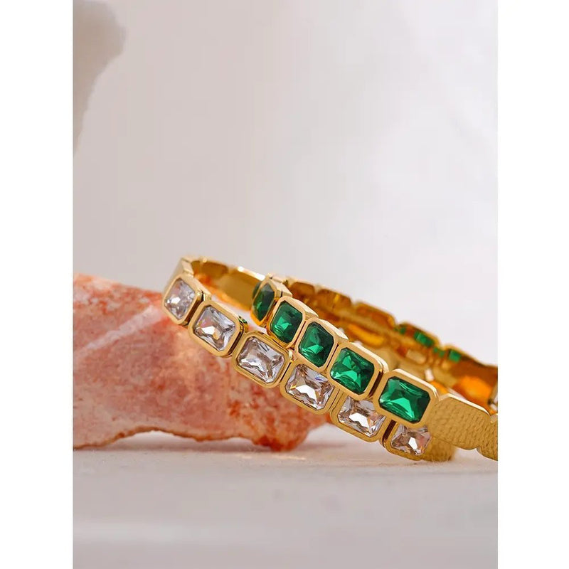 18K Gold Plated Bling Bangles