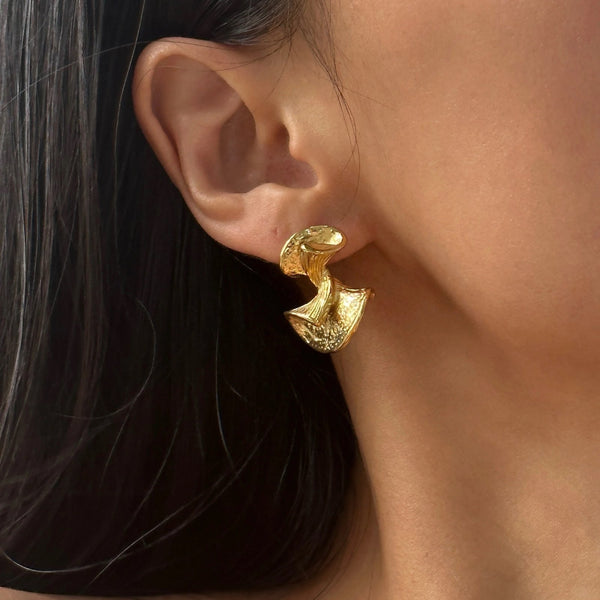 18K Gold Plated Tornado Studs