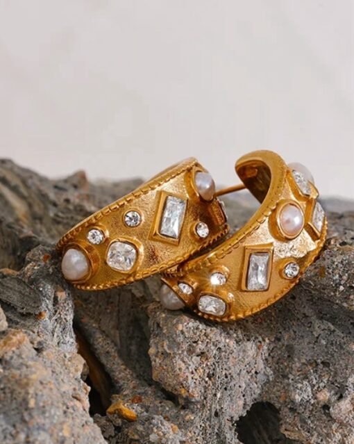 18k Gold Plated Amira Hoops | Waterproof | Anti-Tarnish | Daily Wear Jewellery